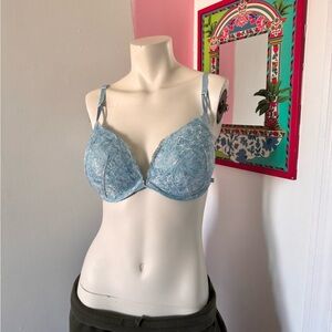 Victoria’s Secret Blue & White Push Up Bra